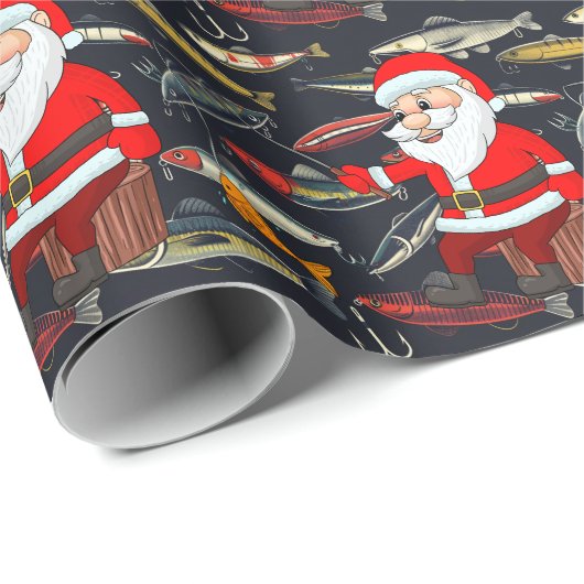 Gevist kerstliefhebbers met Sinterklaasvis Cadeaupapier (Rol Hoek)