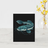 Gevist kunstwerk Walking Catfish Kaart (Gele Bloem)