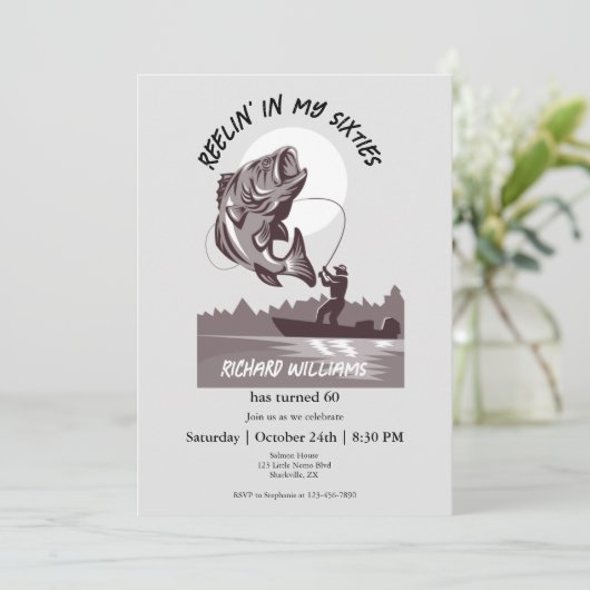 Gevist Lake Fisherman 60ste verjaardag Kaart (Staand voorkant)