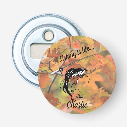 Gevist Life Rod Reel Hook Bass Fish Button Flesopener (Voorkant)