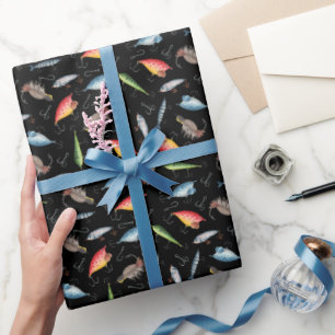 Gevist lokken op zwart cadeaupapier