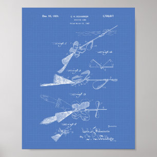 Gevist Lure 1929 Patent Art Blueprint Poster