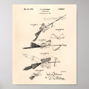 Gevist Lure 1929 Patent Art Old Peper Poster