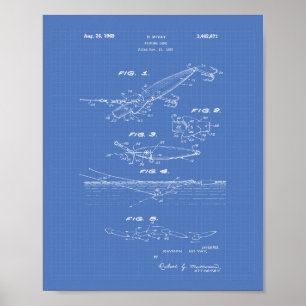 Gevist Lure 1969 Patent Art Blueprint Poster