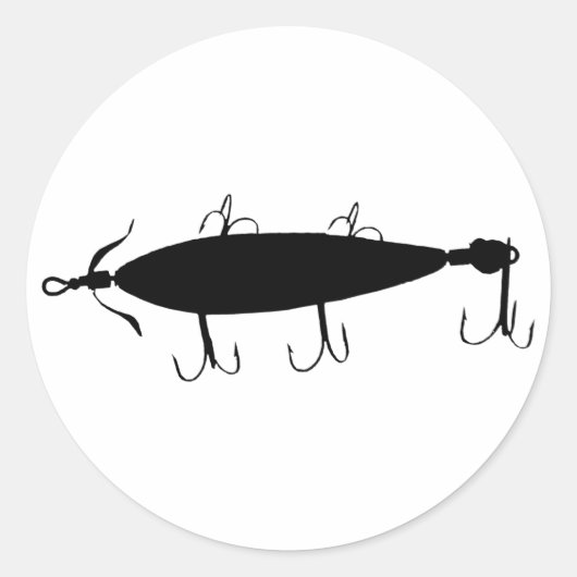 Gevist Lure 2 Silhouet a Ronde Sticker (Voorkant)