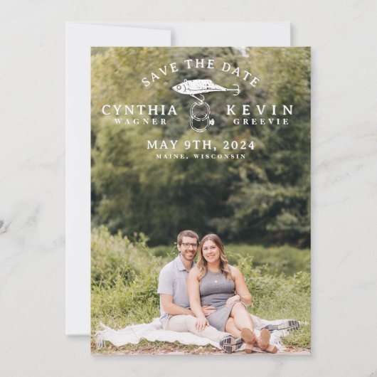 Gevist Lure Hooks Trouwringen Save the Date (Voorkant)
