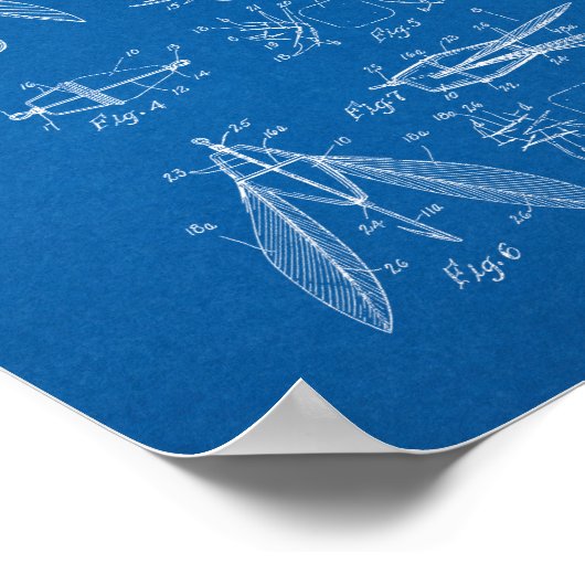 Gevist Lure Patent - Blauwdruk Poster (Hoek)