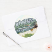 Gevist met een Struik Ronde Sticker (Envelop)