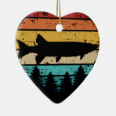 Gevist Muskie  retro Keramisch Ornament (Rechts)