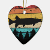 Gevist Muskie  retro Keramisch Ornament (Links)