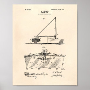 Gevist Net 1905 Patent Art Old Peper Poster