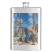 Gevist netten die op het strand drogen flacon (Voorkant)