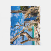 Gevist netten die op het strand drogen fleece deken (Voorkant)