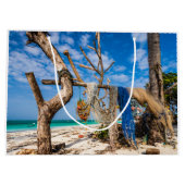 Gevist netten die op het strand drogen groot cadeauzakje (Achterkant)