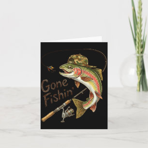 Gevist op camouflage forel vis vintage vissen bedankkaart
