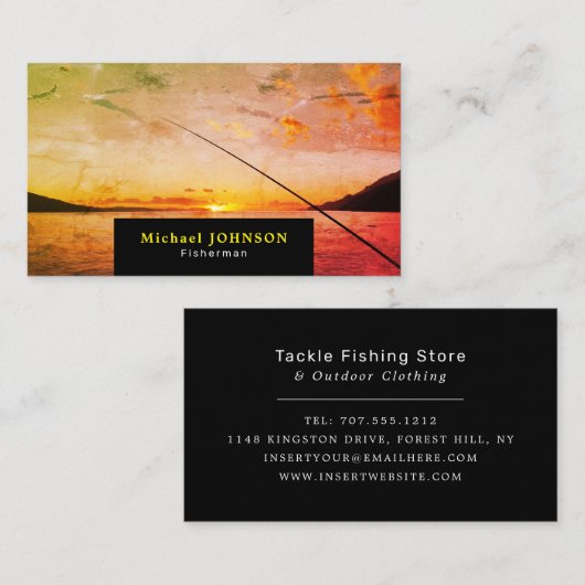 Gevist op Sunrise, Fisherman, Geviste winkel Visitekaartje (Voorkant / Achterkant)