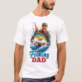 Gevist papa Happy Vaderdag Fish T-shirt (Voorkant)