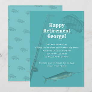 Gevist Pensioen Partij Zee Blauwe Uitnodiging