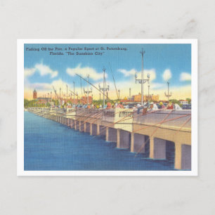 Gevist Pier St. Petersburg, Florida, jaren 1950 Briefkaart