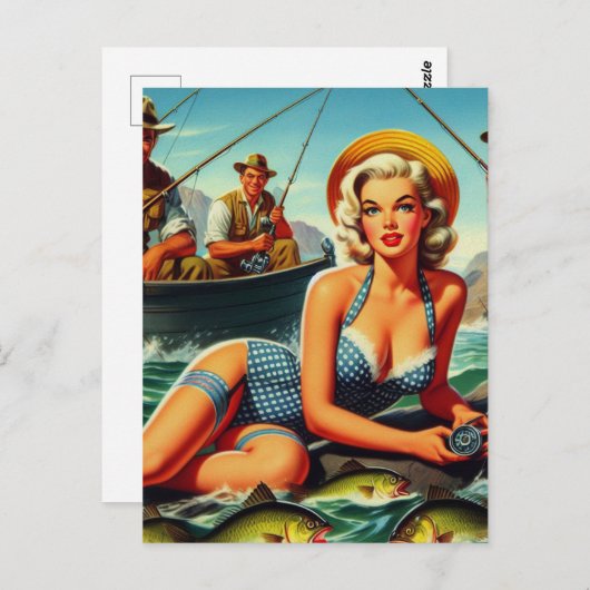 Gevist Pin Up Briefkaart (Voorkant / Achterkant)