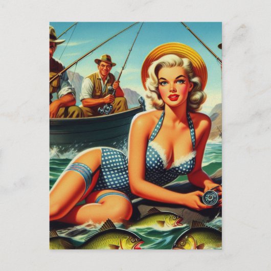 Gevist Pin Up Briefkaart (Voorkant)