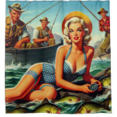  Gevist Pin Up Douchegordijn (Voorkant)