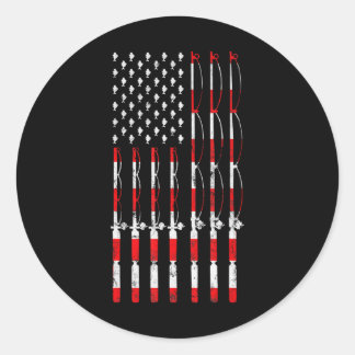 Gevist Pool Amerikaanse Vlag Patriottisch Gevist Ronde Sticker