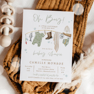 Gevist Reel Opgewonden Jongen Baby shower Kaart