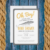 Gevist Reel Opgewonden Oh Boy Baby shower Kaart