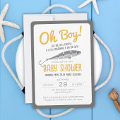 Gevist Reel Opgewonden Oh Boy Baby shower Kaart