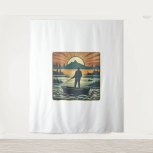 Gevist Retro Gevist Vis Zonsonderzeeboot Wandkleed