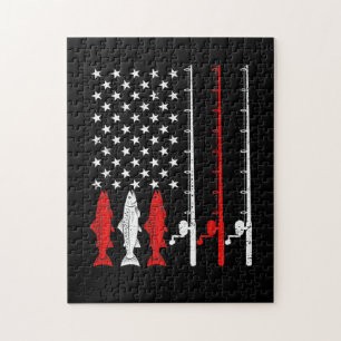 Gevist Rod American Flag  Vist Legpuzzel