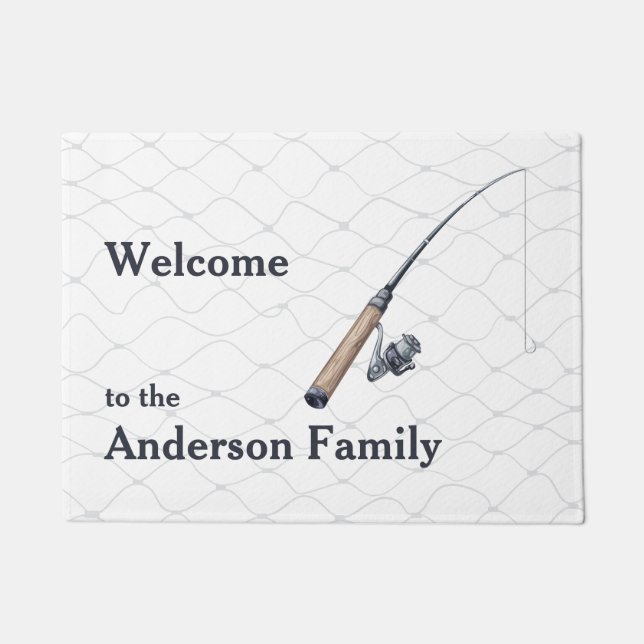 Gevist Rod en Net Welkom Deurmat (Voorkant)