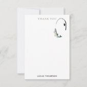 Gevist Rod & Reel Fish Theme Pattern Bedankkaart (Voorkant)