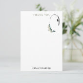 Gevist Rod & Reel Fish Theme Pattern Bedankkaart (Staand voorkant)