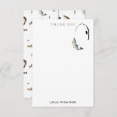 Gevist Rod & Reel Fish Theme Pattern Bedankkaart (Voorkant / Achterkant)