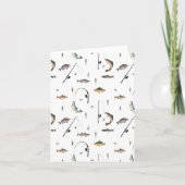 Gevist Rod & Reel Fish Theme Pattern Kaart (Voorkant)