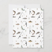 Gevist Rod & Reel Fish Theme Pattern Notitiekaartje (Achterkant)