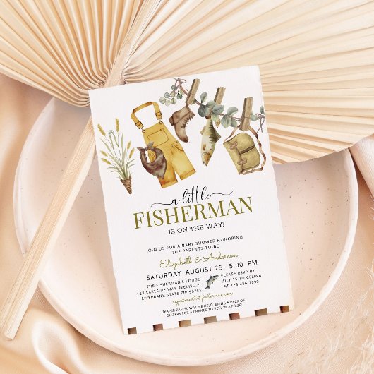 Gevist Schattige Little Fisherman Baby shower Kaart