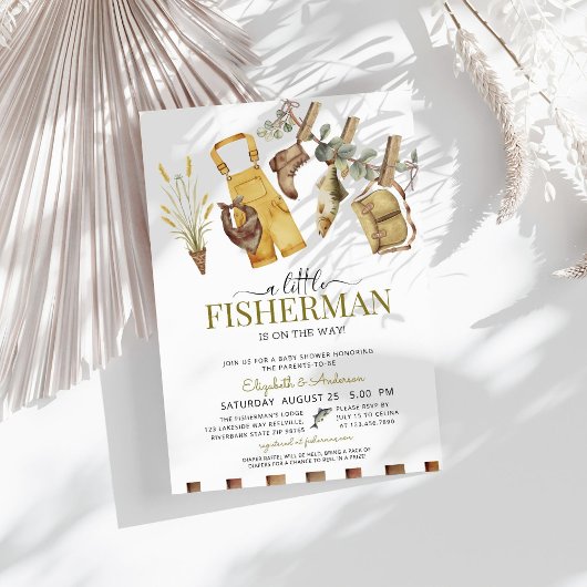 Gevist Schattige Little Fisherman Baby shower Kaart