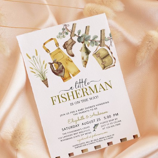 Gevist Schattige Little Fisherman Baby shower Kaart