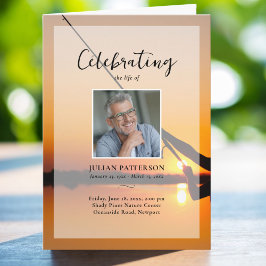 Gevist Sunset Foto's Viering van het leven Begrafe Programma