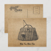  Gevist Tackle Box Burlap Briefkaart (Voorkant / Achterkant)