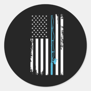 Gevist USA vlag vis hengel aas cadeau idee Ronde Sticker