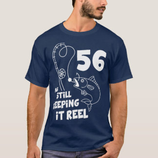 Gevist Verjaardag 56th Bday Fisher Verjaardagscade T-shirt