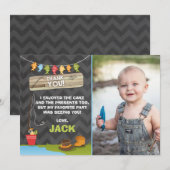 Gevist Verjaardag Dank u kaart Vist partij (Voorkant / Achterkant)