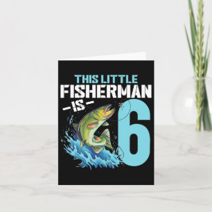 Gevist Verjaardag Shirt 6 Jaar Oud Jongen Fisher 6 Kaart