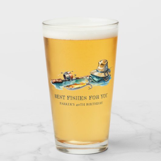 Gevist verjaardagsfeestje gepersonaliseerd grappig glas (Voorkant gevuld)