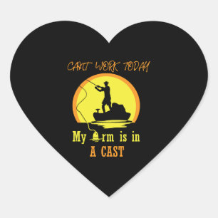 Gevist visser Vist vis Hart Sticker