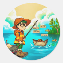 Gevist voor eenvoud: een kinderontsnapping ronde sticker